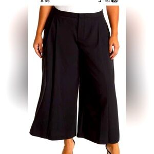 NWT Vince Pleated Front Wool Blend Culottes in Black Size 20
